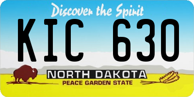 ND license plate KIC630