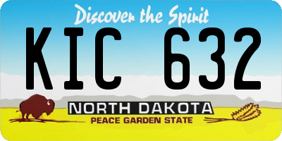 ND license plate KIC632