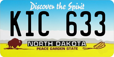 ND license plate KIC633
