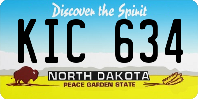 ND license plate KIC634
