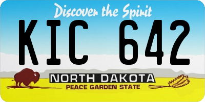 ND license plate KIC642