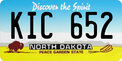 ND license plate KIC652