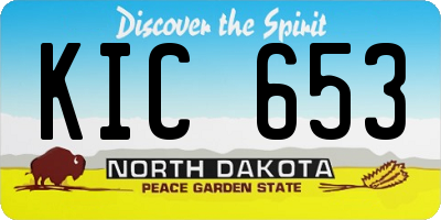 ND license plate KIC653