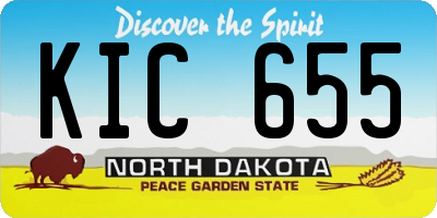 ND license plate KIC655