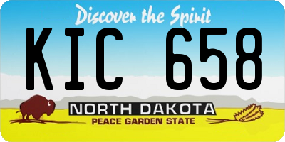 ND license plate KIC658