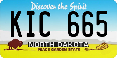 ND license plate KIC665