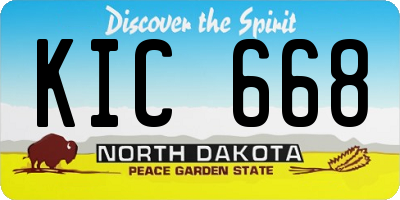 ND license plate KIC668