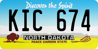 ND license plate KIC674