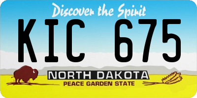 ND license plate KIC675
