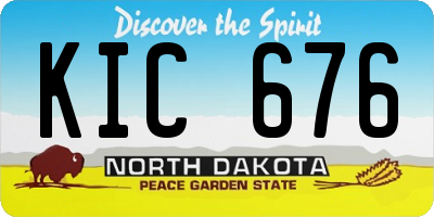ND license plate KIC676