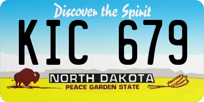 ND license plate KIC679