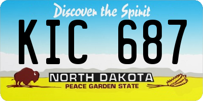 ND license plate KIC687