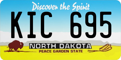 ND license plate KIC695