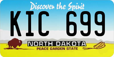 ND license plate KIC699