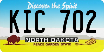 ND license plate KIC702