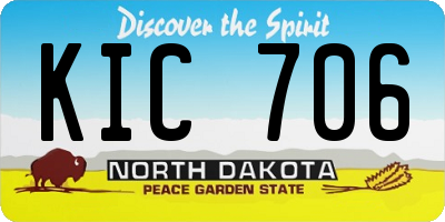 ND license plate KIC706