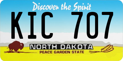 ND license plate KIC707