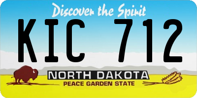 ND license plate KIC712