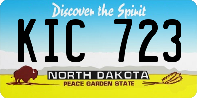 ND license plate KIC723