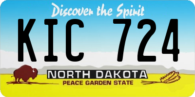 ND license plate KIC724