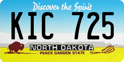 ND license plate KIC725