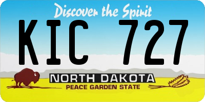 ND license plate KIC727
