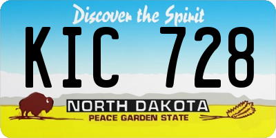 ND license plate KIC728