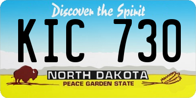 ND license plate KIC730