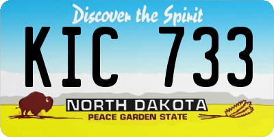 ND license plate KIC733
