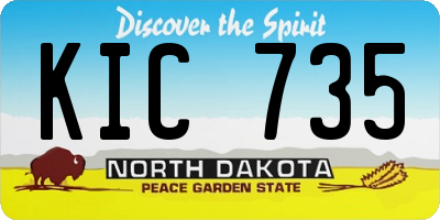 ND license plate KIC735