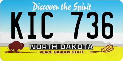 ND license plate KIC736