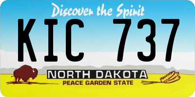 ND license plate KIC737