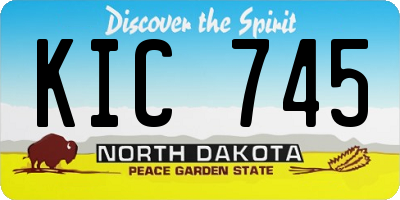 ND license plate KIC745