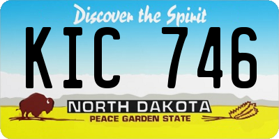 ND license plate KIC746