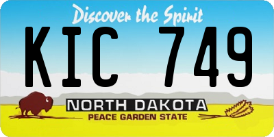 ND license plate KIC749