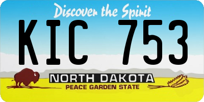 ND license plate KIC753