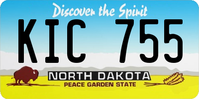 ND license plate KIC755