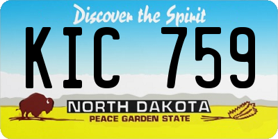 ND license plate KIC759