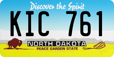 ND license plate KIC761