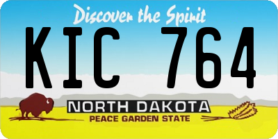 ND license plate KIC764