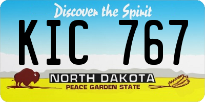 ND license plate KIC767