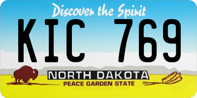 ND license plate KIC769