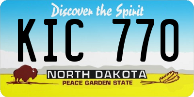 ND license plate KIC770