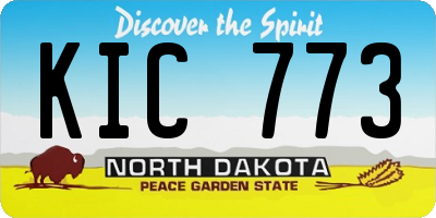 ND license plate KIC773