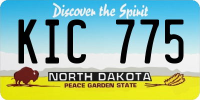 ND license plate KIC775
