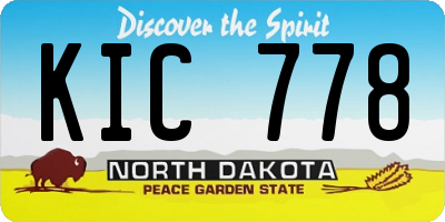 ND license plate KIC778