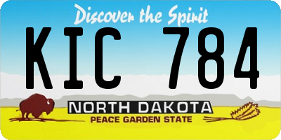ND license plate KIC784