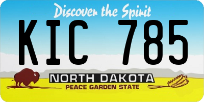 ND license plate KIC785