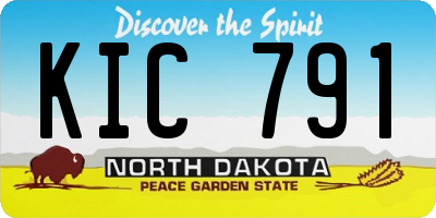ND license plate KIC791