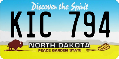 ND license plate KIC794